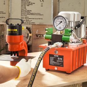 Electric Hydraulic Pump, 10000 PSI 750W 110V 488 InÂ³/8L Capacity, Double Acting Solenoid Valve, Electric Driven Hydraulic Pump Power Pack Unit With P