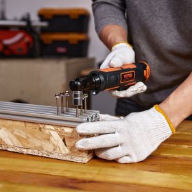 3/8" Cordless Electric Ratchet Wrench Set, 12V 33 Ft-lbs Power Ratchet Tool Kit, 45-Min Fast Charge, 2-Pack 2.0Ah Battery, Built-in LED Light, Variabl