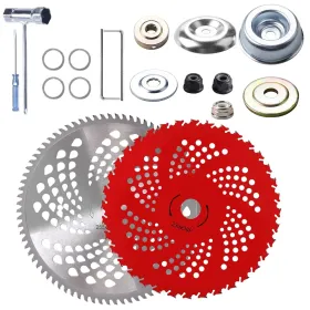10" X 80T 9" X 36T Carbide Tip Brush Cutter Blades With Universal Adapter Kit Alloy Steel Blades Compatible With Brush Cutter Trimmer Weed Eater