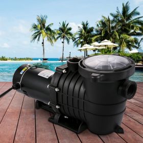 Swimming Pool Pump 1HP, Dual Voltage 110V 220V, 5544GPH, Powerful Pump For Above Ground Pool Water Circulation, With Strainer Basket, 2pcs 1-1/2'' NPT
