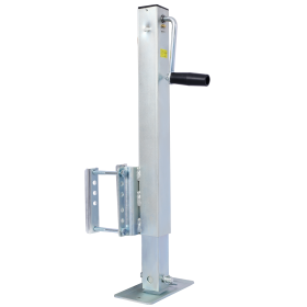 Heavy Duty Trailer Jack, Fixed Mount Jack W Drop Leg, 28.6 In. Of Lift, Max Load 2,500 Lbs