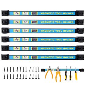 6PACK 18inch Heavy Duty Magnet Tool Bar,Magnetic Tool Holder,Magnetic Tool Holder Strip,for Workshop Garage,Mounting Screws Included