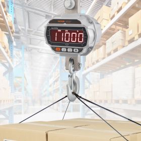Digital Crane Scale, 11000 Lbs/5000 Kg, Industrial Heavy Duty Hanging Scale With Remote Control, Cast Aluminum Case & LED Screen, High Precision For C