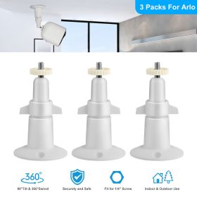 3 Packs  Per Set Security Camera Wall Mount For Arlo 360 Degree Adjustable Camera Holder Garden Patio Screw Mount Universal Fit For  Imperial Standard