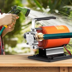 Water Transfer Pump, 12V DC 360 GPH 1/10HP, Portable Electric Utility Pump With 6 Ft Suction Hose Kit, Impeller, Suction Strainer, For Garden, Rain Ba