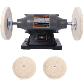 8-Inch Electric Polisher Bench Buffer Grinder - Includes 4PCs 80Ply Thic Buffing Wheels Ideal Benchtop Buffing Machine For Polishing Metal, Jewelry, K