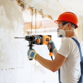 Rotary Hammer Drill Corded Drills 1' 4 Modes SDS-Plus Chipping Hammers