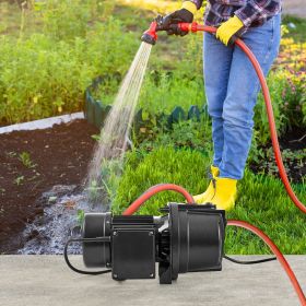 1HP Premium Cast Iron Shallow Well Jet Water Pump, 115 Volt, 17.6 GPM 164 FT Maximum Head Irrigation Water Pump, For Agricultural Garden Irrigation Sy