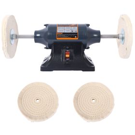 6-Inch Electric Polisher Bench Buffer Grinder  - Includes 4PCs 80Ply Thic Buffing Wheels  Ideal Benchtop Buffing Machine For Polishing  Metal, Jewelry