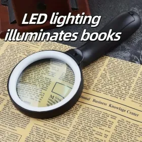 The Handheld Magnifying Glass With Light Is Suitable For Reading Books And Newspapers, Repairing Instruments, Observing Insects, And Is Also An Ideal