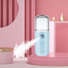 Mini Mist Sprayer Portable Facial Steamer Nebulizer Face Spray Spa Skin Moisturizing Handy Humidifier Skin Tester For Home Office Car Hotel (blue
