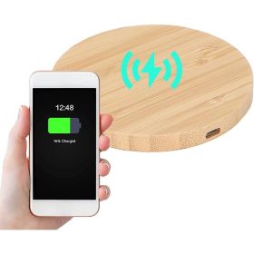 Bamboo Vertical Wireless Charger - Dual Coil Fast Charging for iPhone, Samsung and All Qi-Enabled Devices - Suitable for Home, Office and Travel