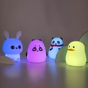 1 LED Bunny/Fat Bear/Stupid Bear/Chestnut Bear/Duck Night Light, Cute Rainbow light Changing Silicone Light, Pat Control