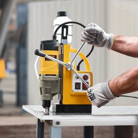 Magnetic Drill 1450W 2878 Lbf Mag Drill Press 2 In Boring Diameter 6 Bits Yellow