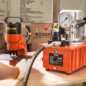 Electric Hydraulic Pump, 10000 PSI 750W 110V, 488 InÂ³/8L Capacity, Double Acting Manual Valve, Electric Driven Hydraulic Pump Power Pack Unit With Le