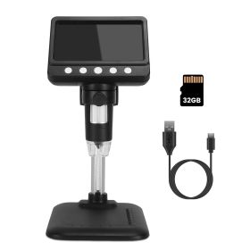 1Pc 4.3Inch LCD Digital Microscope 1,000X 1080P Photo Video Error Coin Magnifier With 8 Dimmable LED Lights PC Views Compatible With MacOS Windows Inc