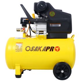 4.5HP Portable 13 Gallons Oil-Lubricated Air Compressor Tank Ultra Quiet Horizontal Tank Adjustable Pressure With Built-in Wheel
