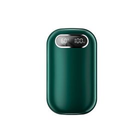 Large Capacity Double-sided Heating Digital Display USB Charging Portable Hand Warmer (Option: N25 Green-1PCS)