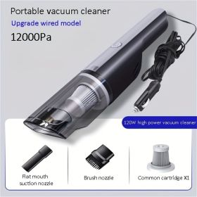 Wired Silver And Red Car Vacuum Cleaner Car With Strong Suction Handheld Vacuum Cleaner Small Mini Rechargeable Home Vacuum Cleaner (Option: Silver)