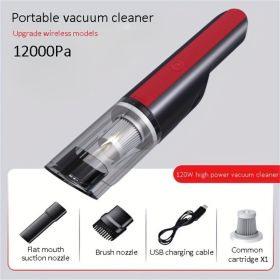 Wireless Red Car Vacuum Cleaner Wireless Car With Strong Suction Handheld Vacuum Cleaner Small Mini Rechargeable Home Vacuum Cleaner (Option: Red)