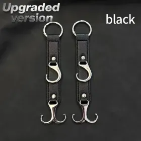 2 Pieces PU Car Hooks, Car Seat Cushion Hooks, Car Seat Back Storage Hooks, Faux Leather Car Hooks, Multi-functional Car Headrest Hooks, Car Seat Stor (Option: Black)