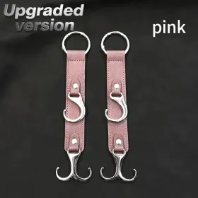 2 Pieces PU Car Hooks, Car Seat Cushion Hooks, Car Seat Back Storage Hooks, Faux Leather Car Hooks, Multi-functional Car Headrest Hooks, Car Seat Stor (Option: pink)