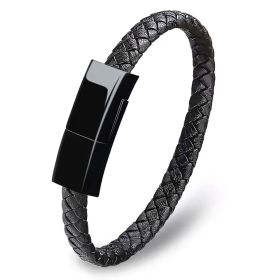 USB Charging Bracelet Cable Fashion Double Braided Leather Wrist Data Charger Cord; Perfect Birthday/Christmas/New Year/Thanksgiving Day Gift For (size: Micro)