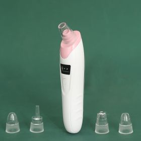 Electric Blackhead Cleaning Apparatus; Pore Vacuum Extractor; Household Facial Nose Acne Cleaner; Portable Pore Cleaning Beauty Instrument With 5 (Color: Pink)