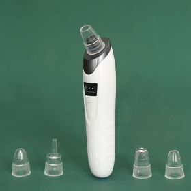 Electric Blackhead Cleaning Apparatus; Pore Vacuum Extractor; Household Facial Nose Acne Cleaner; Portable Pore Cleaning Beauty Instrument With 5 (Color: Gray)