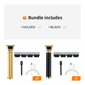 T9 Hair Clipper Electric Clipper Razor Hair Clipper; Professional Barber Clippers For Hair Cutting; Upgrade Cordless Hair Trimmer With Apron; Sci (Color: GOLDED+BLACK)