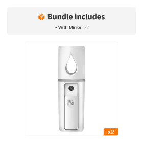 Mini Facial Steamer; Portable Handheld USB Facial Humidifier; Steamer Hydrating Beauty Device For Face Hydrating; Skin Care; Makeup (style: With Mirror*2)