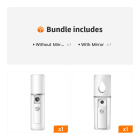 Mini Facial Steamer; Portable Handheld USB Facial Humidifier; Steamer Hydrating Beauty Device For Face Hydrating; Skin Care; Makeup (style: Without Mirror+With Mirror)