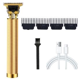 T9 Hair Clipper Electric Clipper Razor Hair Clipper; Professional Barber Clippers For Hair Cutting; Upgrade Cordless Hair Trimmer With Apron; Sci (Color: GOLDED)