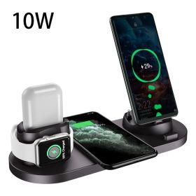 Wireless Charger For IPhone14 13 Fast Charger For Phone Fast Charging Pad For Phone Watch 6 In 1 Charging Dock Station (Color: Black, style: 10w)