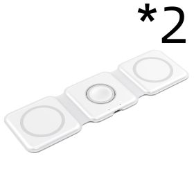 Magnetic Wireless Charger Mobile Phone Watch Headset Portable Fast Charging (Electrical outlet: USB, Color: 2pcs White)
