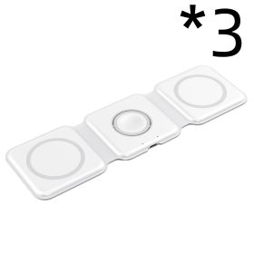 Magnetic Wireless Charger Mobile Phone Watch Headset Portable Fast Charging (Electrical outlet: USB, Color: 3pcs White)