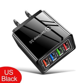 US Plug USB Charger Quick Charge 3.0 For Phone Adapter for iPhone 12 Pro Max Tablet Portable Wall Mobile Charger Fast Charger (Plug Type: US Full Black)