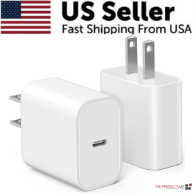2024 20W USB-C Fast Charger PD Adapter Cable For iPhone 14/13/12/11 XR Pro iPad (Combo: 20W Power Adapter)