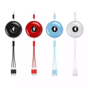 3N1 retractable Charging Cable (Color: Blue)