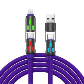 4N1 Fast Data Cable - 5 ft long (Color: Purple)