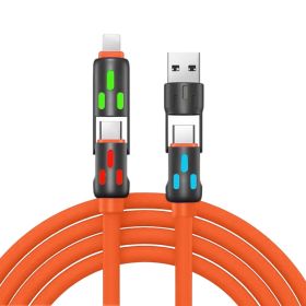 4N1 Fast Data Cable - 5 ft long (Color: Orange)
