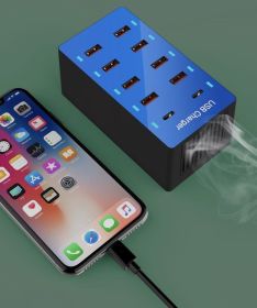 10 Ports USB Hub (Color: Blue)