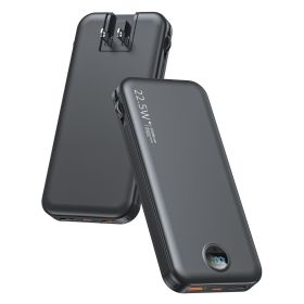 Portable Charger, 12000mAh USB C in Power Bank Fast Charging, LED Display External Battery Pack Phone Charger Compatible with iPhone (Color: Black)