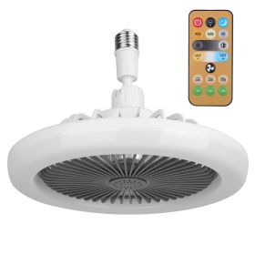 Ceiling Fan With Lights Remote Control 9.44in E27 Socket Fanlight with Dimmable Dimming Light Color Brightness 3 Fan Speed Timer Function (Color: Gray, size: One Size)