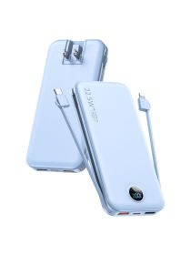 Portable Charger, 12000mAh USB C in Power Bank Fast Charging, LED Display External Battery Pack Phone Charger Compatible with iPhone (Color: Blue)