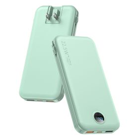 Portable Charger, 12000mAh USB C in Power Bank Fast Charging, LED Display External Battery Pack Phone Charger Compatible with iPhone (Color: Cyan)